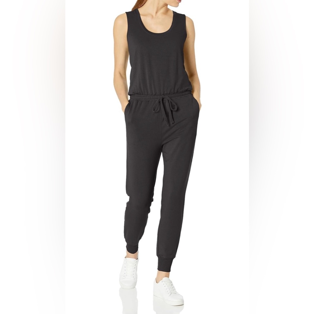Women’s Super Soft Sleeveless, Scoopneck jumpsuit Black- size Lg. Brand New.